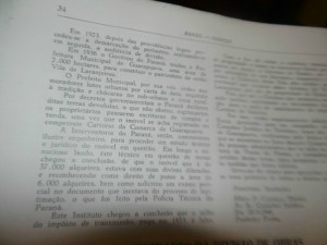 Trecho do Relatório do governador, relatando falsidade de documentos que tinham a finalidade de legitimar terras.