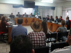 Sessão solene de abertura dos trabalhos em 2016, na Câmara Municipal de Laranjeiras do Sul.